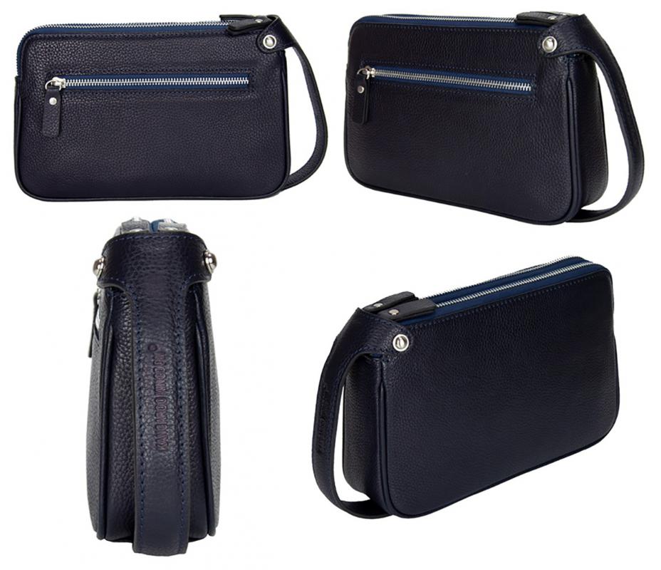 KANGAROO KINGDOM  Hakiki Deri Lacivert Erkek Portföy & Clutch El Çantası 1285-L