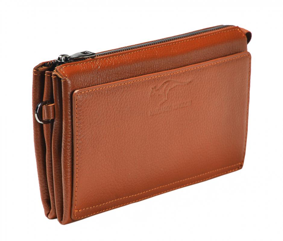KANGAROO KINGDOM  Hakiki Deri Taba Erkek Portföy & Clutch El Çantası 8822-T