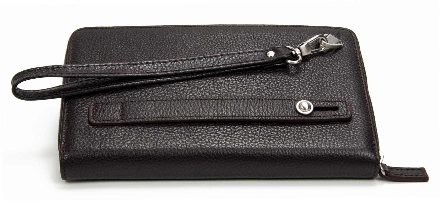KANGAROO KINGDOM Hakiki Deri Koyu Kahverengi Erkek Portföy & Clutch El Çantası 9979-K