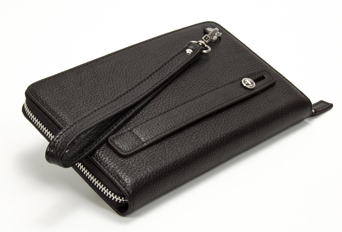 KANGAROO KINGDOM Hakiki Deri Koyu Kahverengi Erkek Portföy & Clutch El Çantası 9979-K