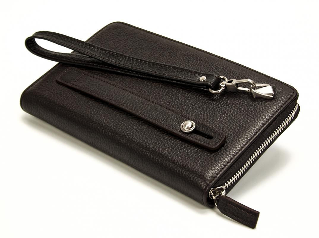 KANGAROO KINGDOM Hakiki Deri Koyu Kahverengi Erkek Portföy & Clutch El Çantası 9979-K