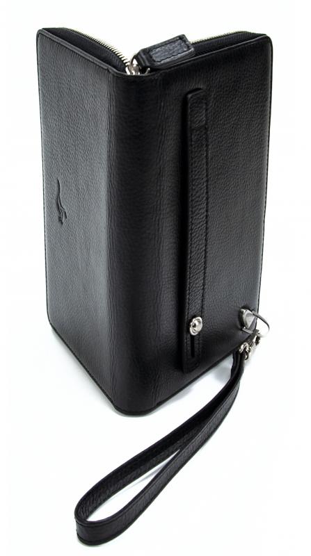 KANGAROO KINGDOM  Hakiki Deri Siyah Erkek Portföy & Clutch El Çantası 9979-S