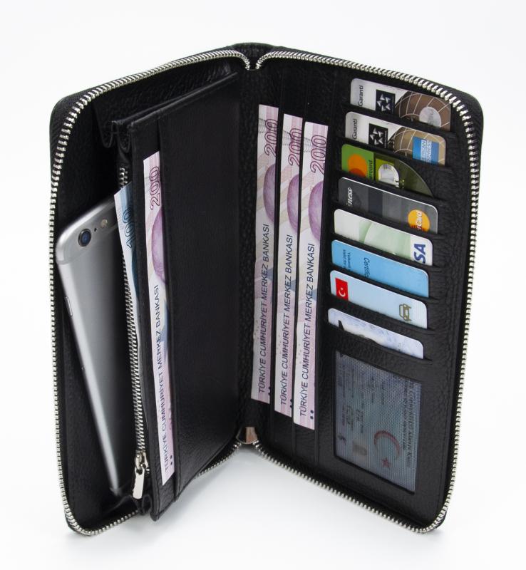 KANGAROO KINGDOM Hakiki Deri Koyu Kahverengi Erkek Portföy & Clutch El Çantası 9979-K