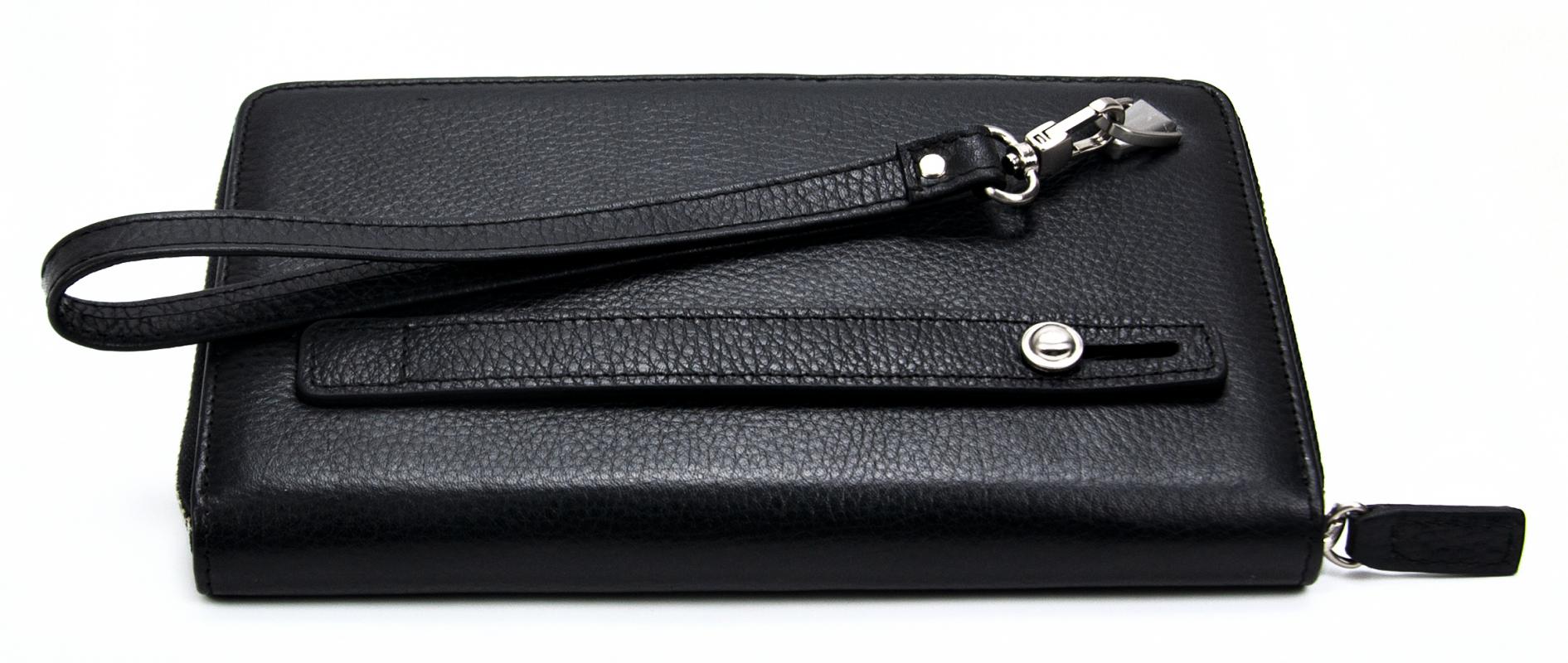 KANGAROO KINGDOM  Hakiki Deri Siyah Erkek Portföy & Clutch El Çantası 9979-S