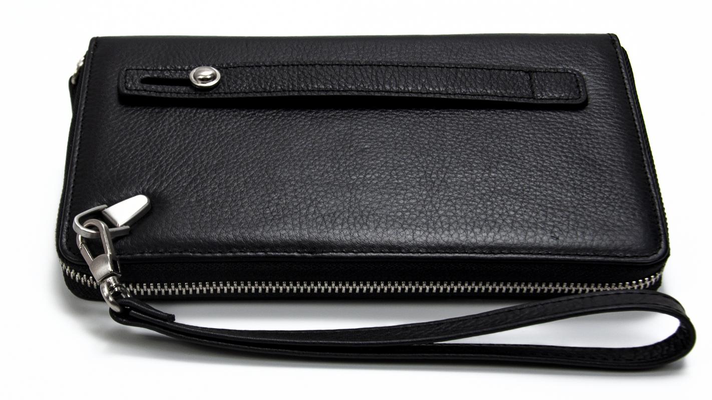 KANGAROO KINGDOM  Hakiki Deri Siyah Erkek Portföy & Clutch El Çantası 9979-S