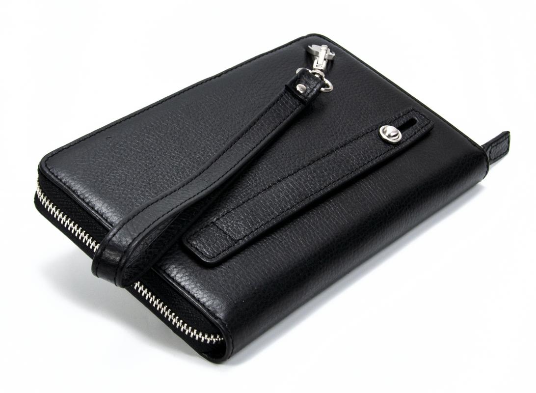 KANGAROO KINGDOM  Hakiki Deri Siyah Erkek Portföy & Clutch El Çantası 9979-S