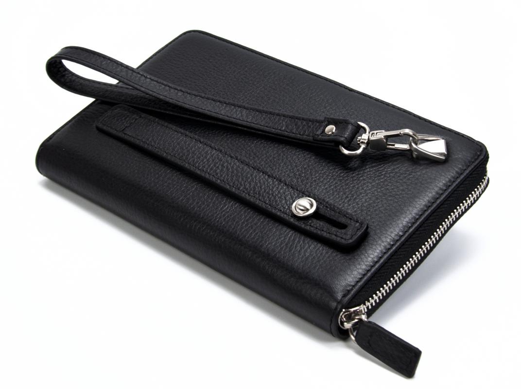 KANGAROO KINGDOM  Hakiki Deri Siyah Erkek Portföy & Clutch El Çantası 9979-S