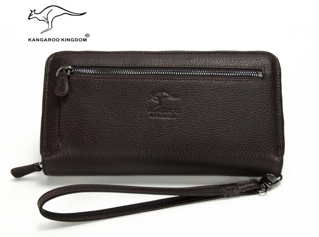 KANGAROO KINGDOM  Hakiki Deri Lacivert Erkek Portföy & Clutch El Çantası 8899-L