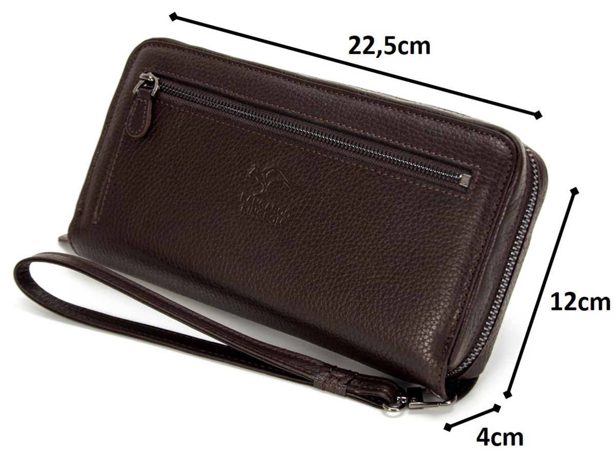 KANGAROO KINGDOM  Hakiki Deri Lacivert Erkek Portföy & Clutch El Çantası 8899-L