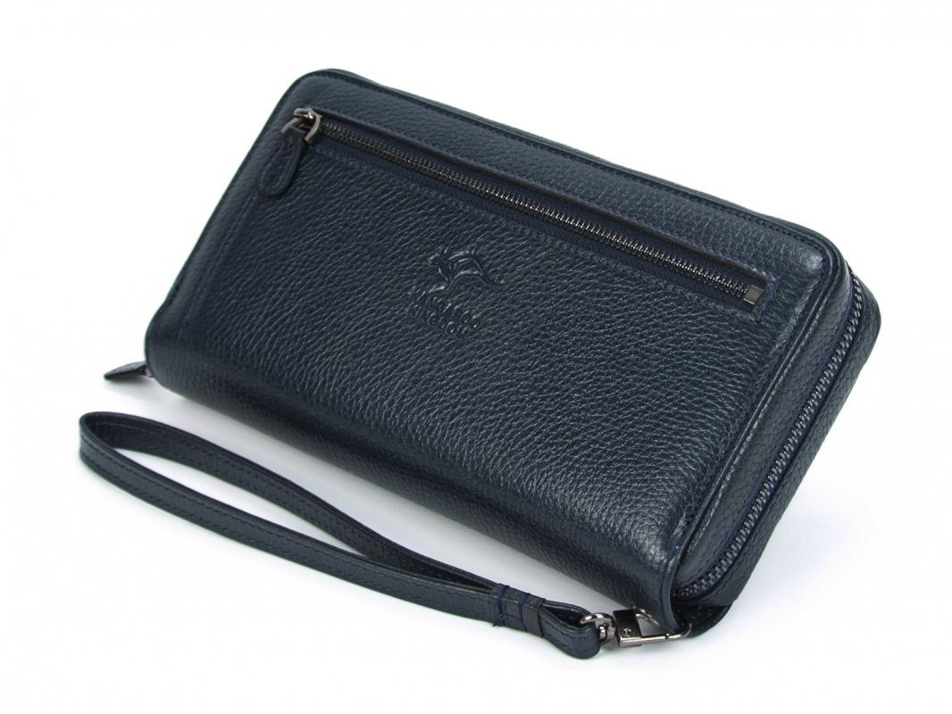 KANGAROO KINGDOM  Hakiki Deri Lacivert Erkek Portföy & Clutch El Çantası 8899-L