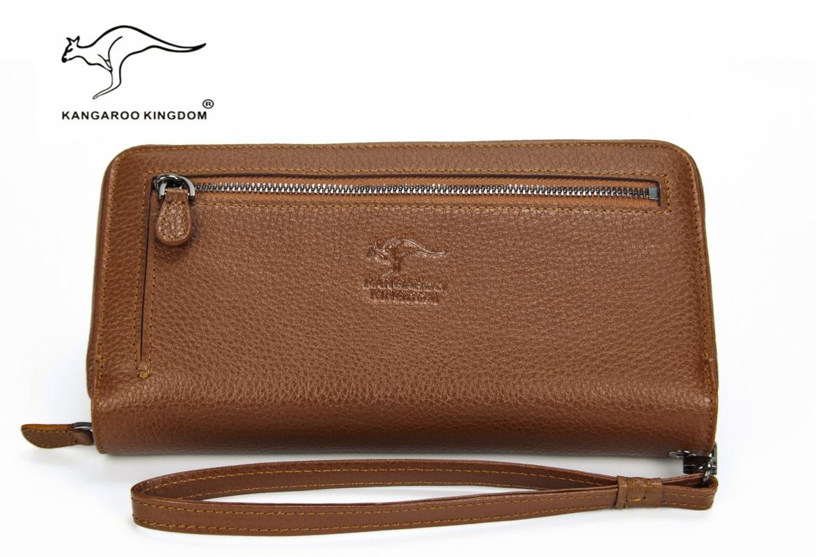 KANGAROO KINGDOM  Hakiki Deri Lacivert Erkek Portföy & Clutch El Çantası 8899-L