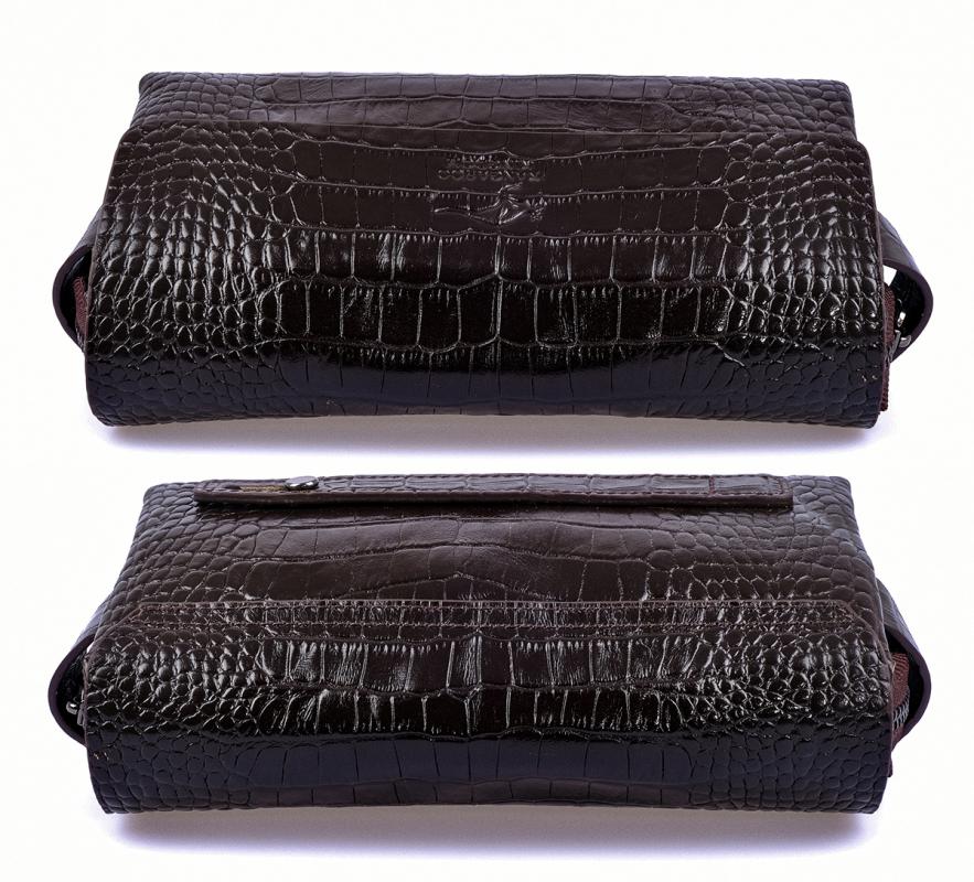 KANGAROO%20KINGDOM%20Hakiki%20Dana%20Deri%20Kroko%20Kahverengi%20Erkek%20Portföy%20&%20Clutch%20El%20Çantası%209288-CK