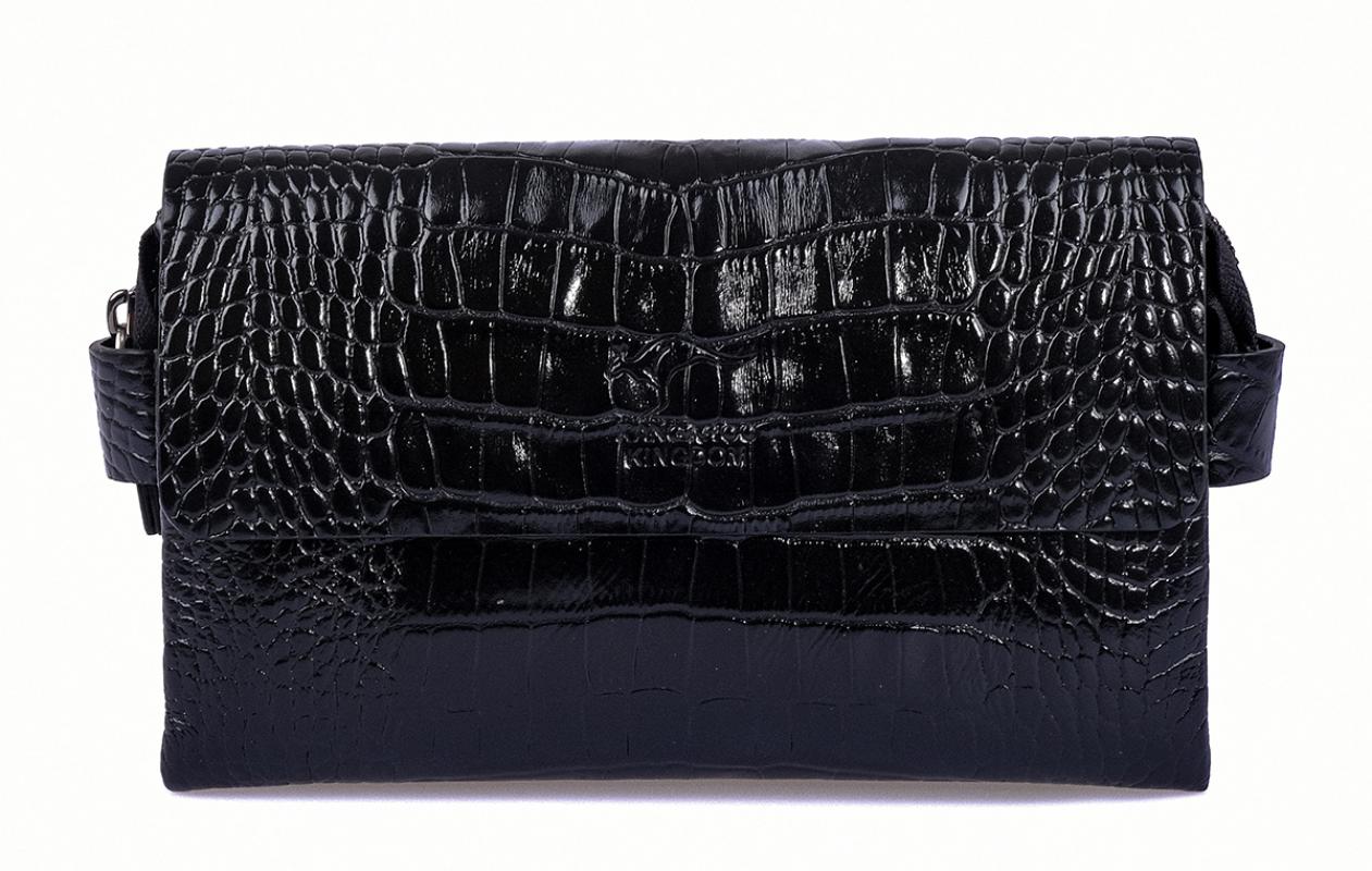 KANGAROO%20KINGDOM%20Hakiki%20Dana%20Deri%20Kroko%20Siyah%20Erkek%20Portföy%20&%20Clutch%20El%20Çantası%209288-CS
