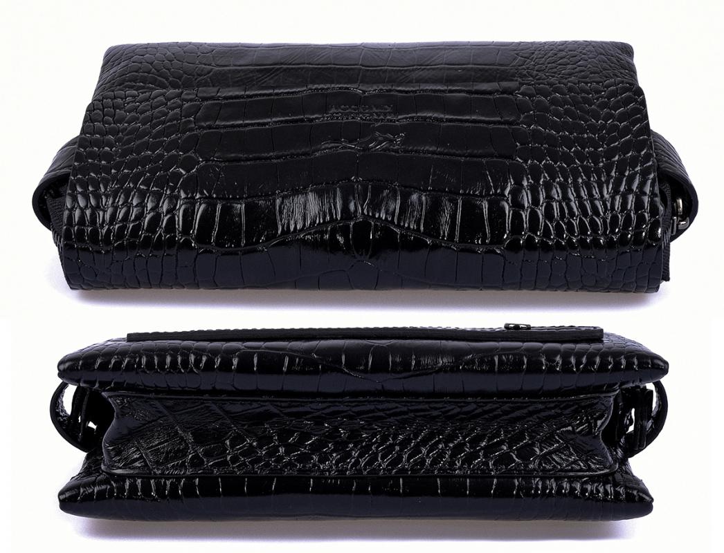 KANGAROO%20KINGDOM%20Hakiki%20Dana%20Deri%20Kroko%20Siyah%20Erkek%20Portföy%20&%20Clutch%20El%20Çantası%209288-CS
