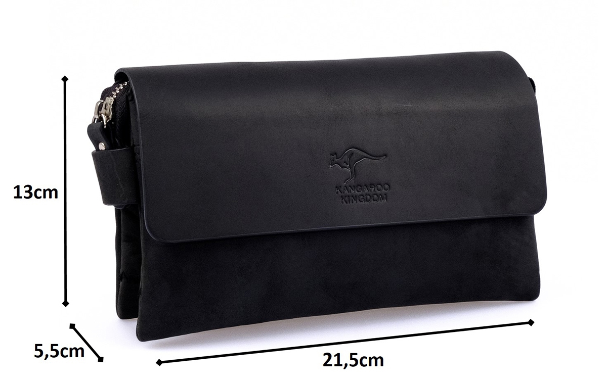 KANGAROO%20KINGDOM%20Hakiki%20Dana%20Deri%20Crazy%20Horse%20Siyah%20Erkek%20El%20Portföy%20Clutch%20Çantası%209288-ZS