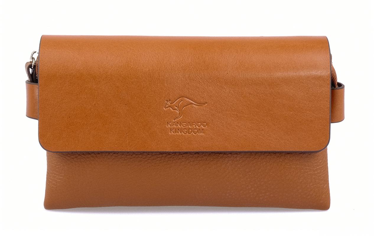 KANGAROO KINGDOM  Hakiki Dana Deri Lacivert Erkek Portföy & Clutch El Çantası 9288-L