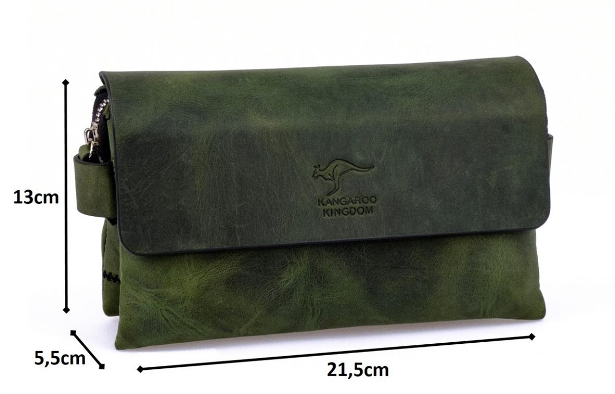KANGAROO%20KINGDOM%20Hakiki%20Dana%20Deri%20Crazy%20Horse%20Koyu%20Yeşil%20Erkek%20El%20Portföy%20Clutch%20Çantası%209288-ZKY