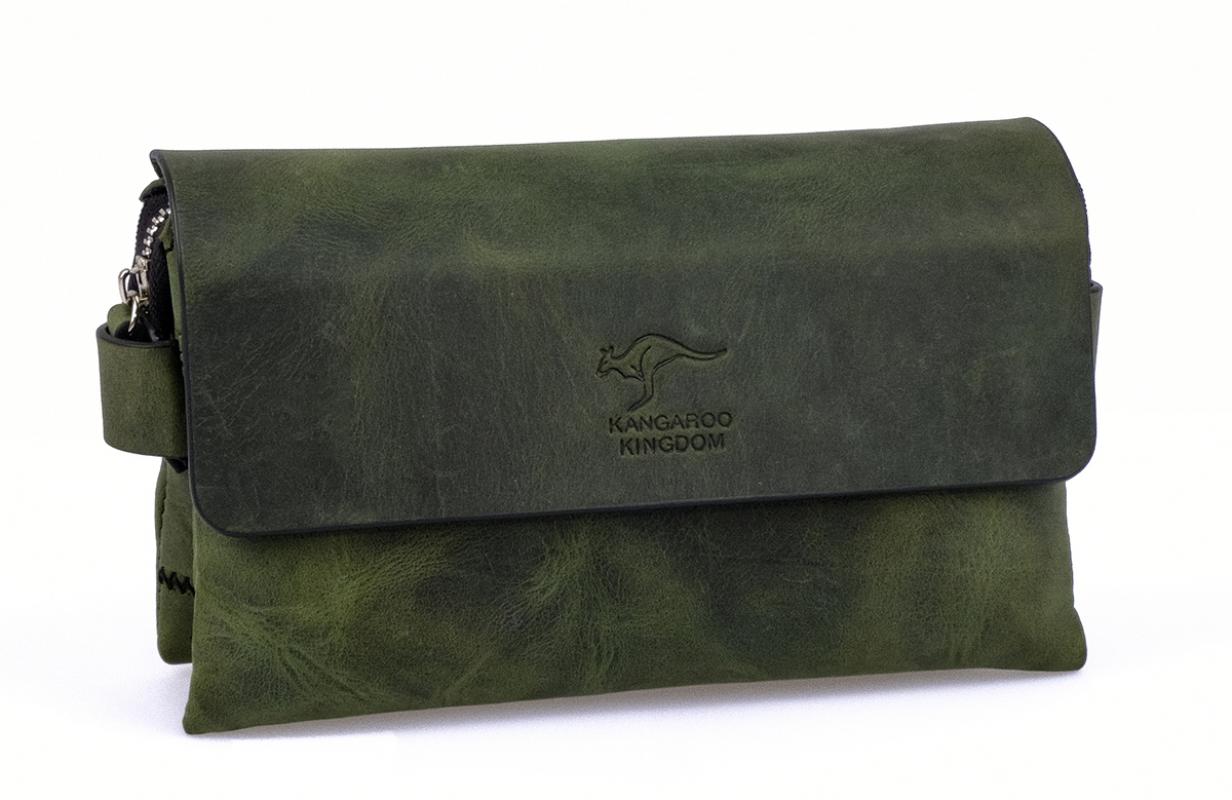 KANGAROO%20KINGDOM%20Hakiki%20Dana%20Deri%20Crazy%20Horse%20Koyu%20Yeşil%20Erkek%20El%20Portföy%20Clutch%20Çantası%209288-ZKY