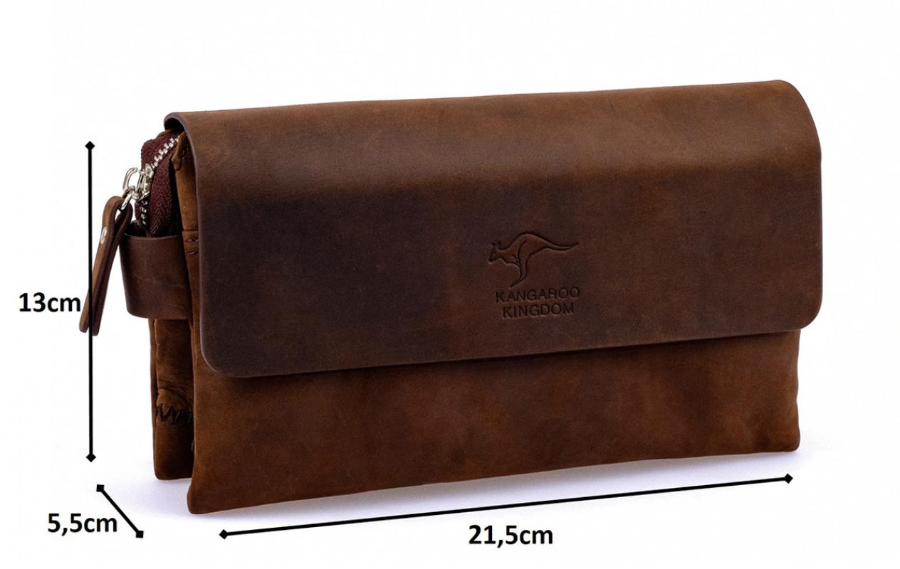 KANGAROO%20KINGDOM%20Hakiki%20Dana%20Deri%20Crazy%20Horse%20Koyu%20Kahverengi%20Erkek%20El%20Portföy%20Clutch%20Çantası%209288-ZK