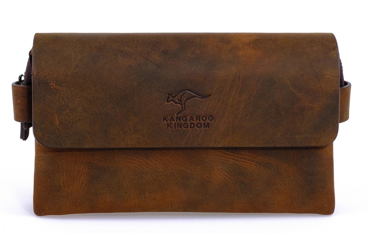KANGAROO%20KINGDOM%20Hakiki%20Dana%20Deri%20Crazy%20Horse%20Koyu%20Taba%20Erkek%20El%20Portföy%20Clutch%20Çantası%209288-ZKT