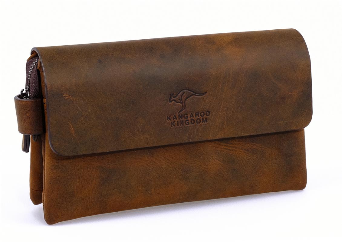 KANGAROO%20KINGDOM%20Hakiki%20Dana%20Deri%20Crazy%20Horse%20Koyu%20Taba%20Erkek%20El%20Portföy%20Clutch%20Çantası%209288-ZKT