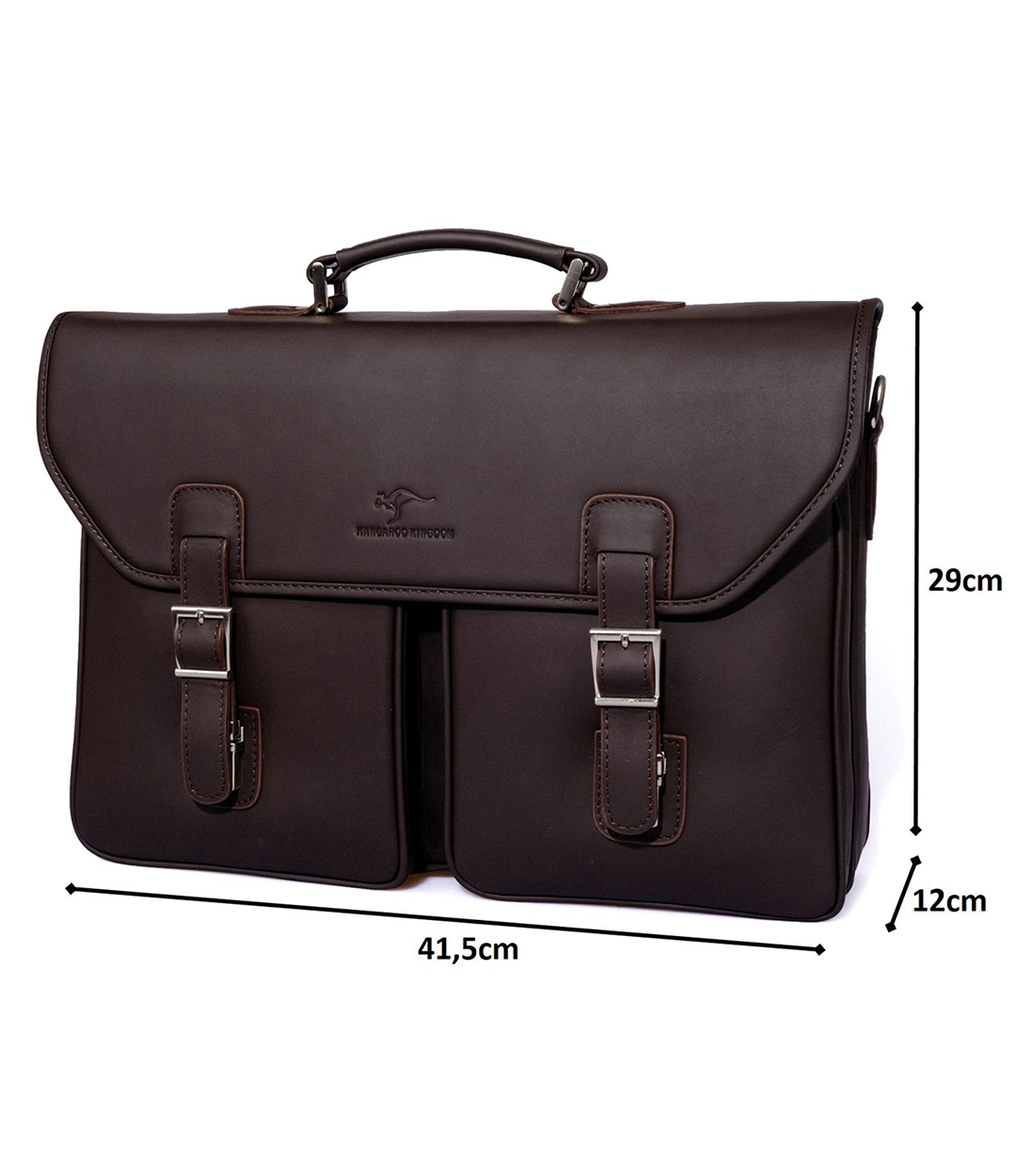 KANGAROO KINGDOM %100 Hakiki Dana Deri Crazy Horse Kahverengi Erkek Büyük Boy Laptop & Evrak Çantası 9928-ZK