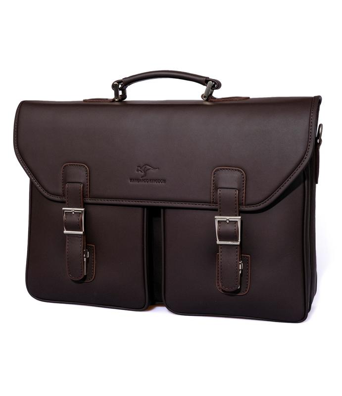 KANGAROO KINGDOM %100 Hakiki Dana Deri Crazy Horse Kahverengi Erkek Büyük Boy Laptop & Evrak Çantası 9928-ZK