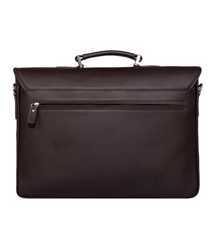 KANGAROO KINGDOM %100 Hakiki Dana Deri Crazy Horse Kahverengi Erkek Büyük Boy Laptop & Evrak Çantası 9928-ZK