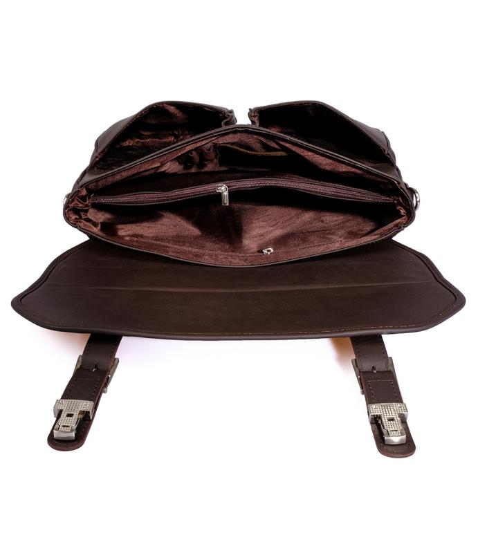 KANGAROO KINGDOM %100 Hakiki Dana Deri Crazy Horse Kahverengi Erkek Büyük Boy Laptop & Evrak Çantası 9928-ZK