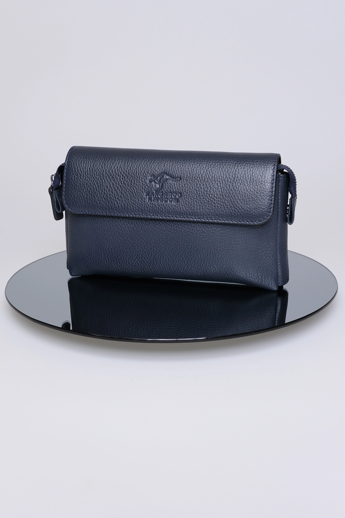 KANGAROO KINGDOM Hakiki Dana Deri Koyu Kahverengi Erkek Portföy & Clutch El Çantası 9985-K