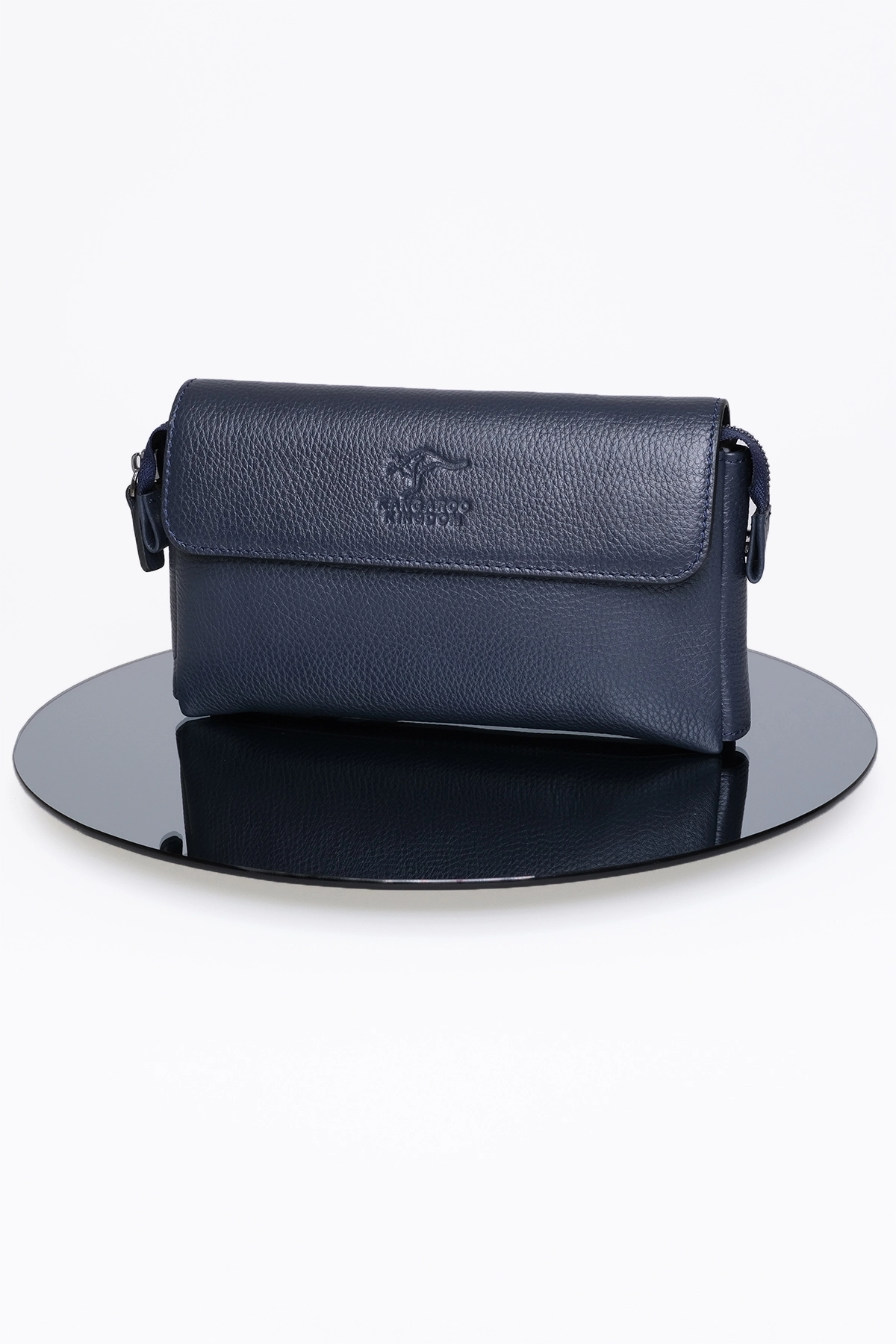 KANGAROO KINGDOM Hakiki Dana Deri Lacivert Erkek Portföy & Clutch El Çantası 9985-L