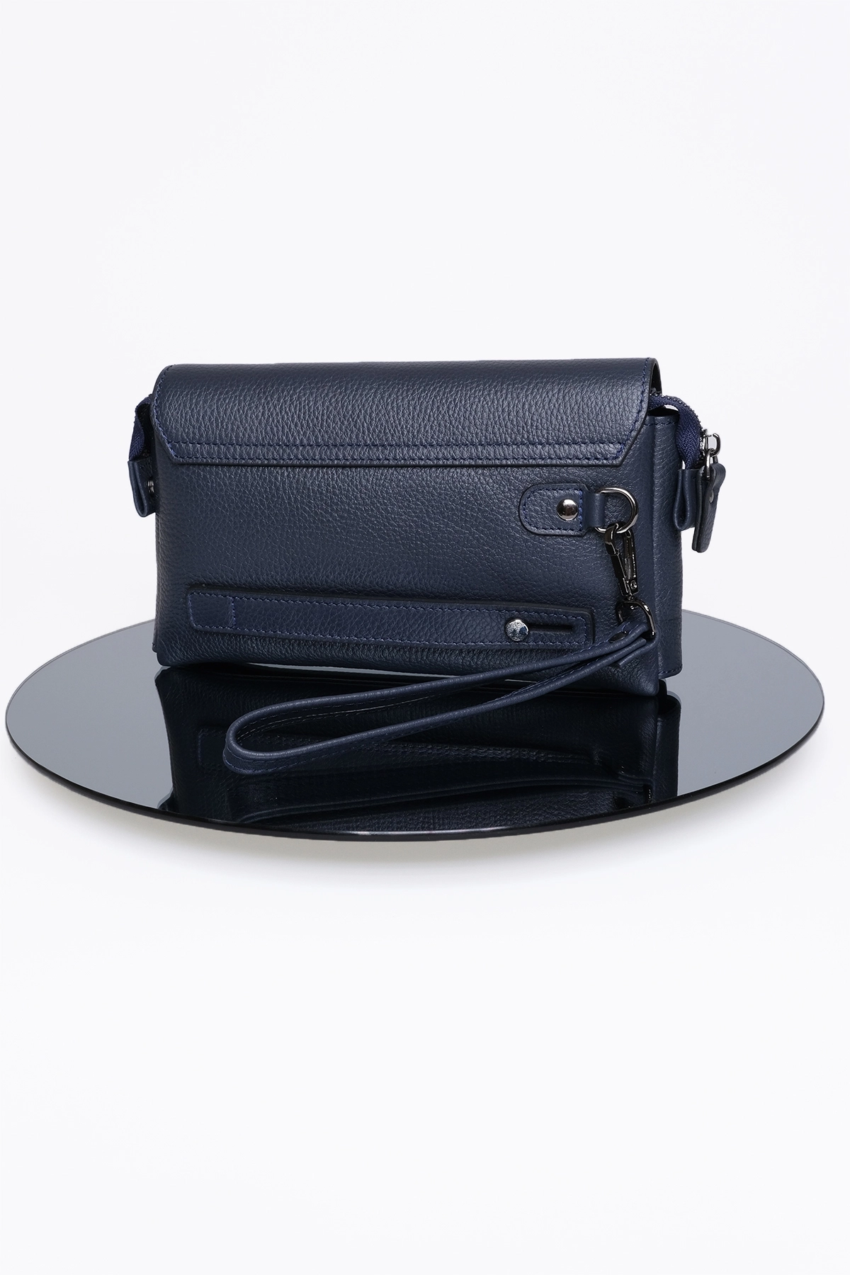 KANGAROO KINGDOM Hakiki Dana Deri Lacivert Erkek Portföy & Clutch El Çantası 9985-L