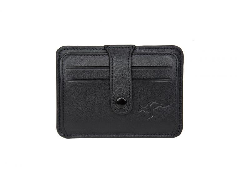 KANGAROO KINGDOM Hakiki Dana Deri Siyah Unisex Cüzdan Kartlık 2233-1-S