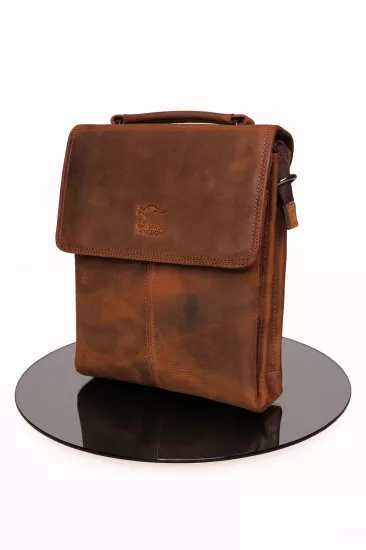 Hakiki Deri Crazy Horse Postacı Çantası 2344-ZKT