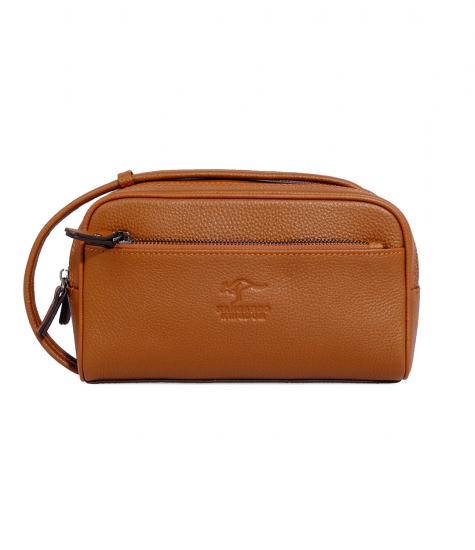 KANGAROO KINGDOM Hakiki Deri Taba Erkek Portföy & Clutch El Çantası 6466-T