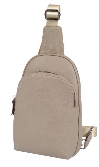 KANGAROO KINGDOM Hakiki Deri Vizon Unisex Body Bag Sırt Çantası 8155-V