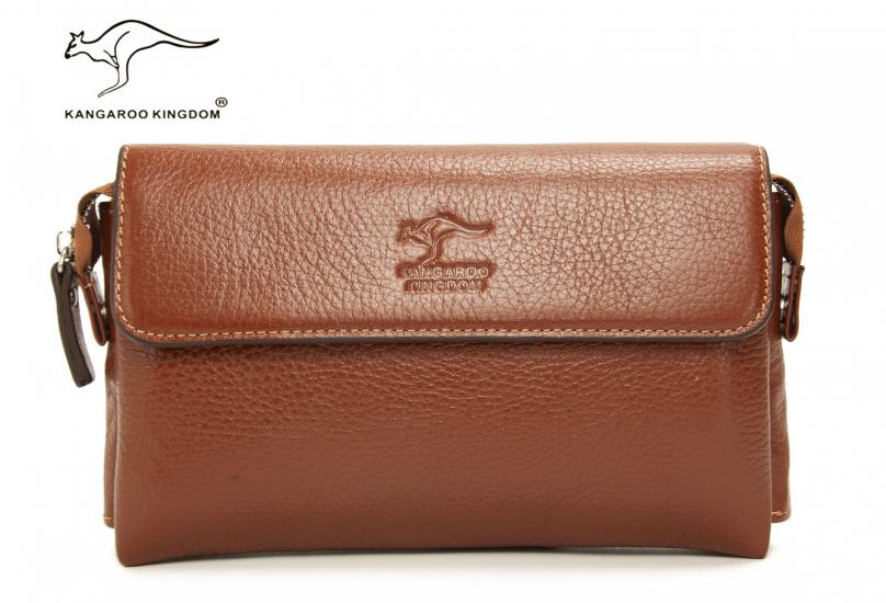 KANGAROO KINGDOM Hakiki Deri Taba Erkek Portföy & Clutch El Çantası 9985-T