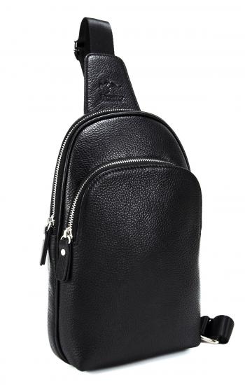 KANGAROO KINGDOM Hakiki Deri Siyah Erkek Body Bag Sırt Çantası 8155-S