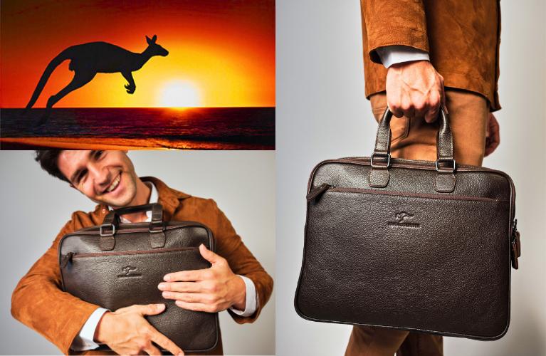 Kangaroo Kingdom Model 7763 Hakiki Dana Derisi Erkek Evrak Çantası